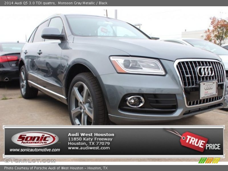 Monsoon Gray Metallic / Black 2014 Audi Q5 3.0 TDI quattro