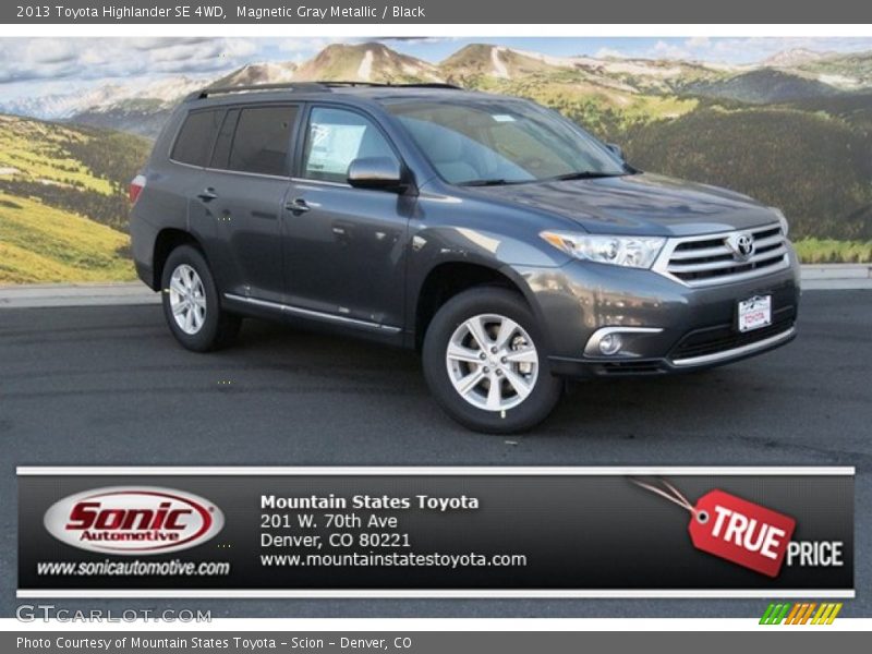 Magnetic Gray Metallic / Black 2013 Toyota Highlander SE 4WD