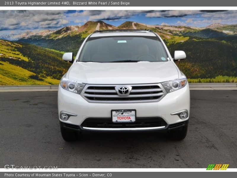 Blizzard White Pearl / Sand Beige 2013 Toyota Highlander Limited 4WD