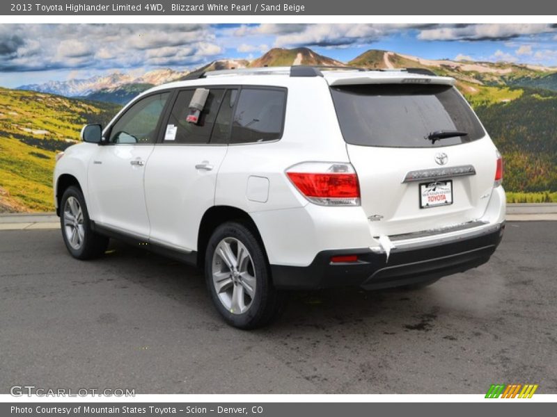 Blizzard White Pearl / Sand Beige 2013 Toyota Highlander Limited 4WD