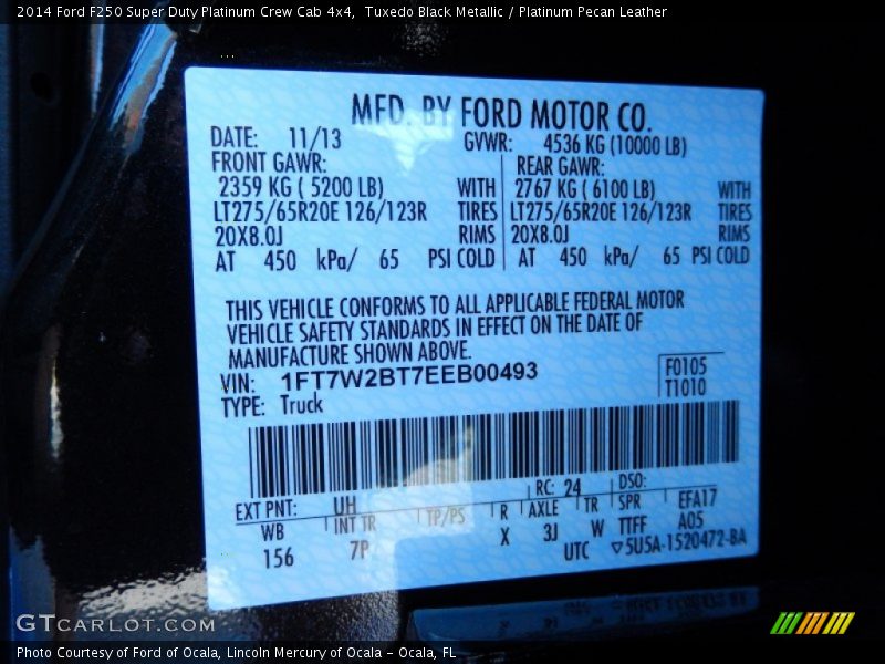 Tuxedo Black Metallic / Platinum Pecan Leather 2014 Ford F250 Super Duty Platinum Crew Cab 4x4