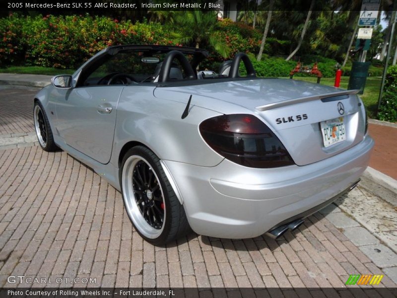 Iridium Silver Metallic / Blue 2005 Mercedes-Benz SLK 55 AMG Roadster
