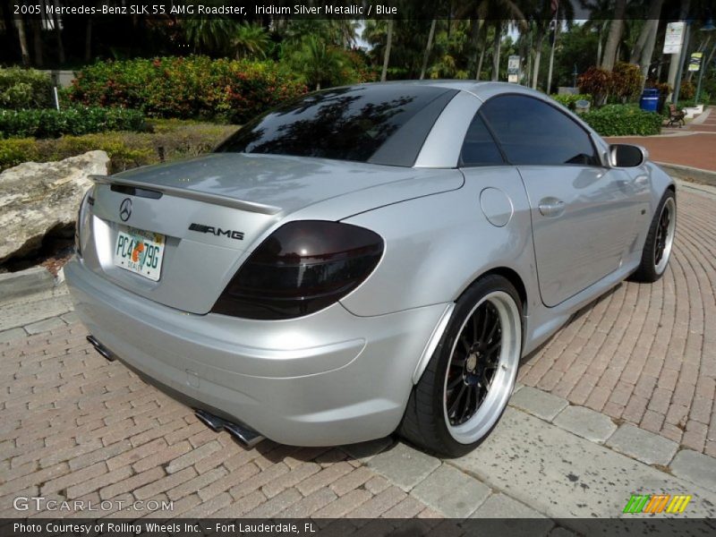 Iridium Silver Metallic / Blue 2005 Mercedes-Benz SLK 55 AMG Roadster