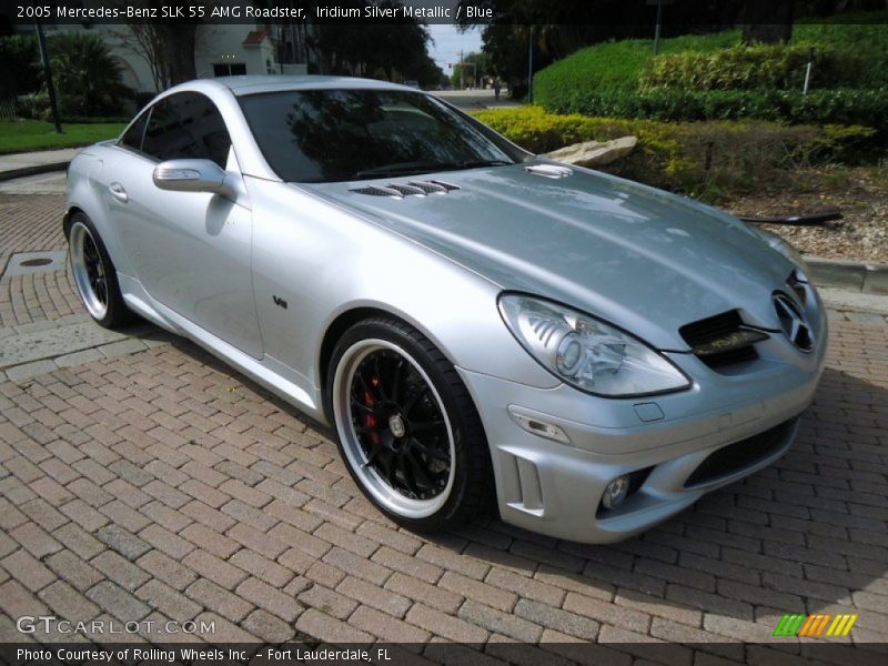 Iridium Silver Metallic / Blue 2005 Mercedes-Benz SLK 55 AMG Roadster