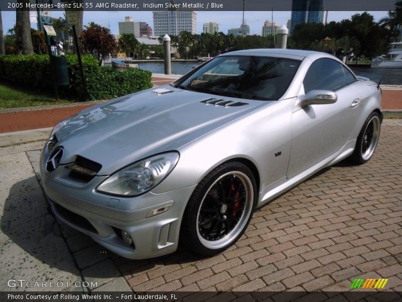 Iridium Silver Metallic / Blue 2005 Mercedes-Benz SLK 55 AMG Roadster
