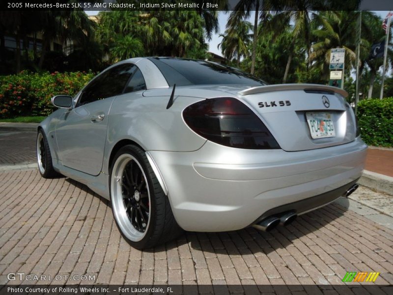 Iridium Silver Metallic / Blue 2005 Mercedes-Benz SLK 55 AMG Roadster