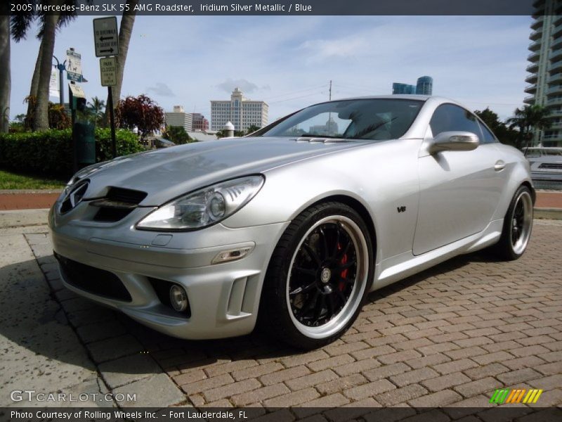 Iridium Silver Metallic / Blue 2005 Mercedes-Benz SLK 55 AMG Roadster