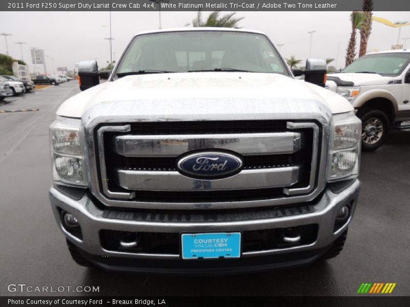 White Platinum Metallic Tri-Coat / Adobe Two Tone Leather 2011 Ford F250 Super Duty Lariat Crew Cab 4x4