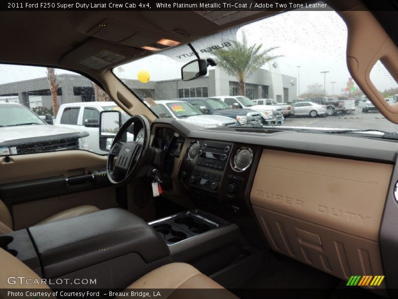 White Platinum Metallic Tri-Coat / Adobe Two Tone Leather 2011 Ford F250 Super Duty Lariat Crew Cab 4x4