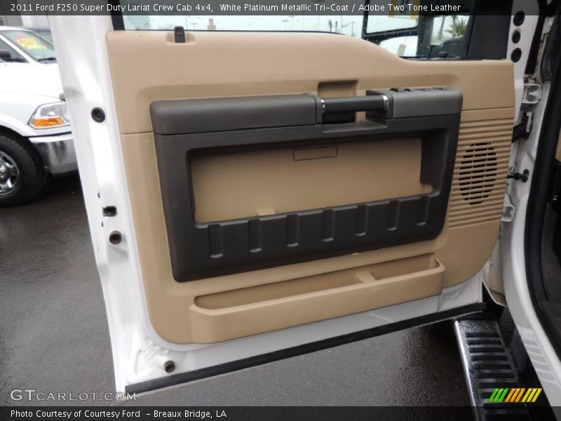 White Platinum Metallic Tri-Coat / Adobe Two Tone Leather 2011 Ford F250 Super Duty Lariat Crew Cab 4x4
