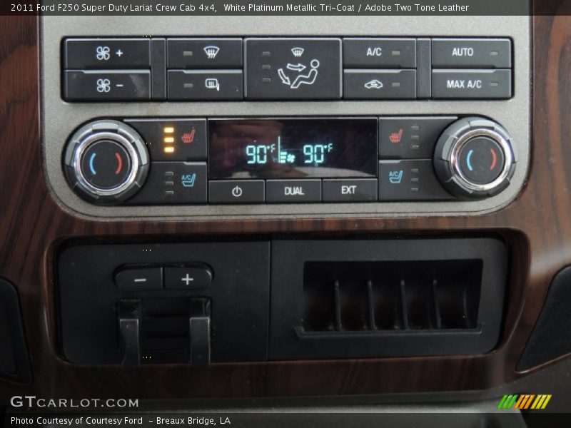 White Platinum Metallic Tri-Coat / Adobe Two Tone Leather 2011 Ford F250 Super Duty Lariat Crew Cab 4x4