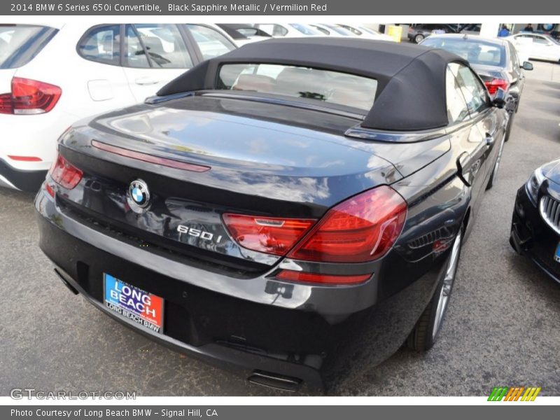 Black Sapphire Metallic / Vermilion Red 2014 BMW 6 Series 650i Convertible