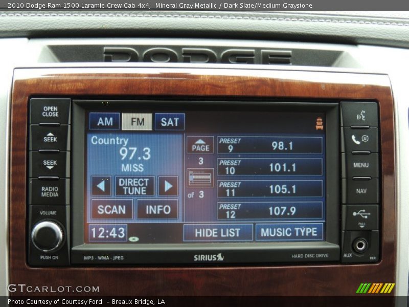 Mineral Gray Metallic / Dark Slate/Medium Graystone 2010 Dodge Ram 1500 Laramie Crew Cab 4x4