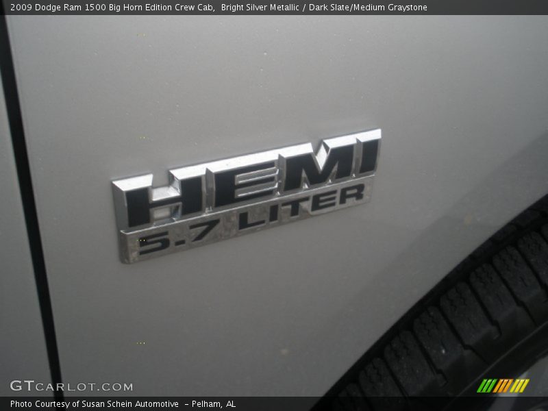 Bright Silver Metallic / Dark Slate/Medium Graystone 2009 Dodge Ram 1500 Big Horn Edition Crew Cab