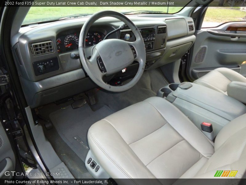 Dark Shadow Grey Metallic / Medium Flint 2002 Ford F350 Super Duty Lariat Crew Cab Dually