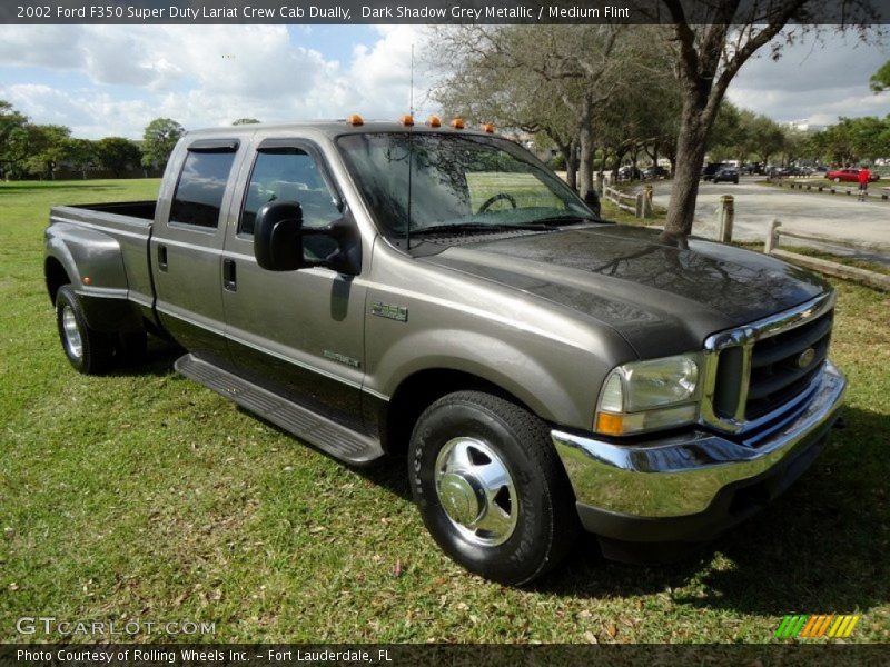 Dark Shadow Grey Metallic / Medium Flint 2002 Ford F350 Super Duty Lariat Crew Cab Dually