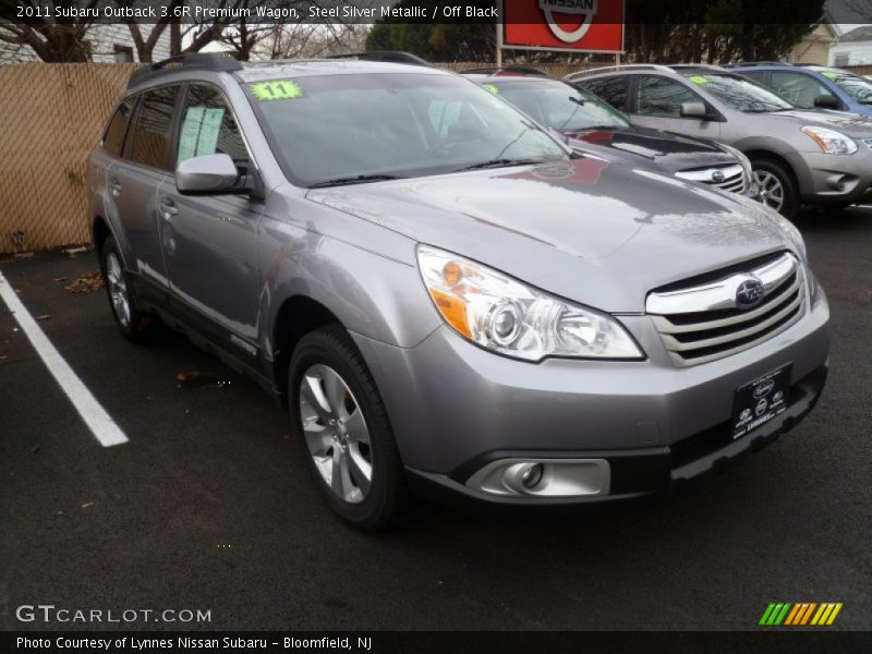 Steel Silver Metallic / Off Black 2011 Subaru Outback 3.6R Premium Wagon