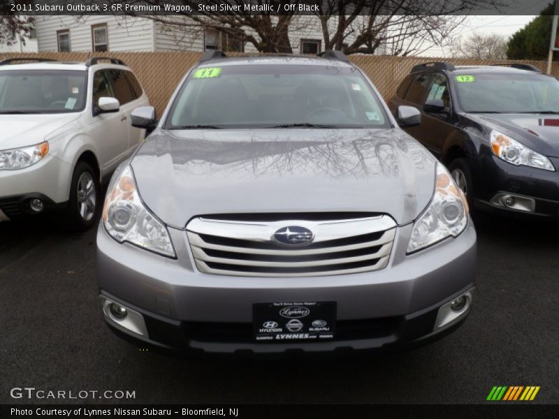 Steel Silver Metallic / Off Black 2011 Subaru Outback 3.6R Premium Wagon