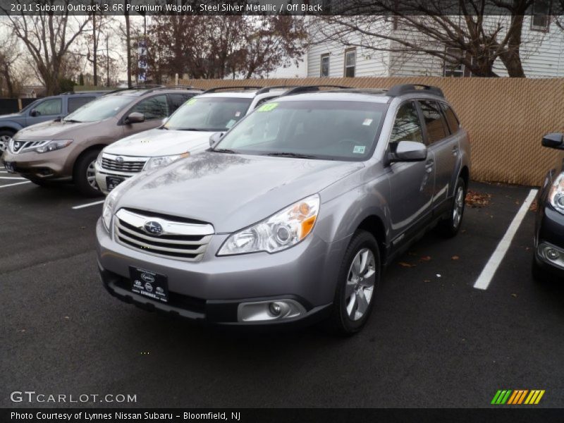 Steel Silver Metallic / Off Black 2011 Subaru Outback 3.6R Premium Wagon