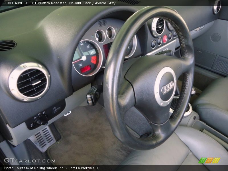 Brilliant Black / Aviator Grey 2001 Audi TT 1.8T quattro Roadster