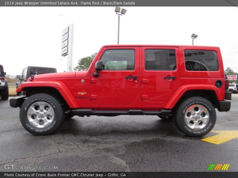 Flame Red / Black/Dark Saddle 2014 Jeep Wrangler Unlimited Sahara 4x4