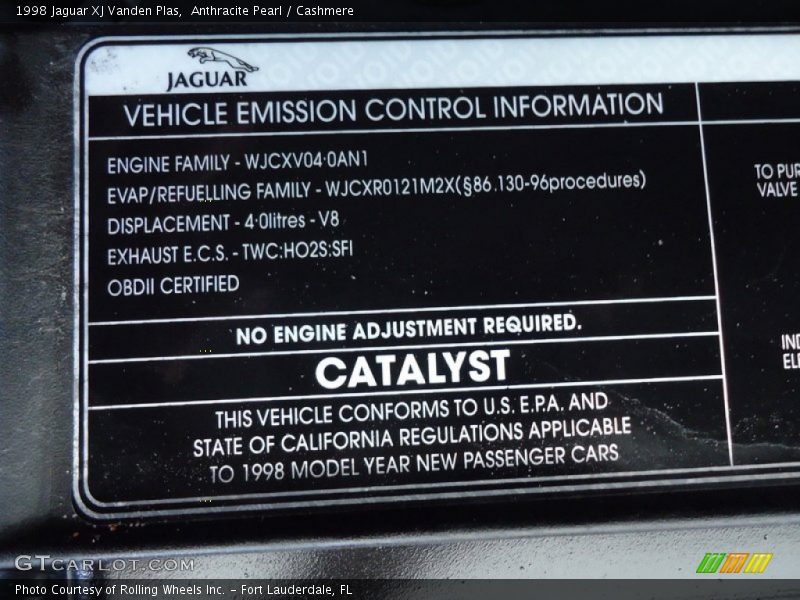 Anthracite Pearl / Cashmere 1998 Jaguar XJ Vanden Plas