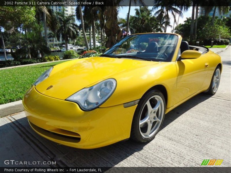 Speed Yellow / Black 2002 Porsche 911 Carrera Cabriolet