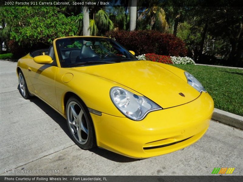 Speed Yellow / Black 2002 Porsche 911 Carrera Cabriolet