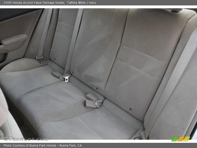 Rear Seat of 2006 Accord Value Package Sedan