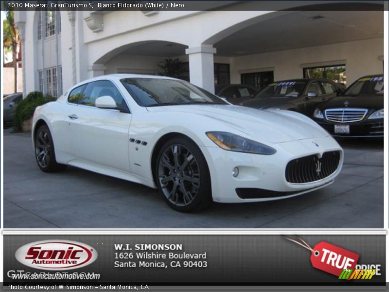 Bianco Eldorado (White) / Nero 2010 Maserati GranTurismo S