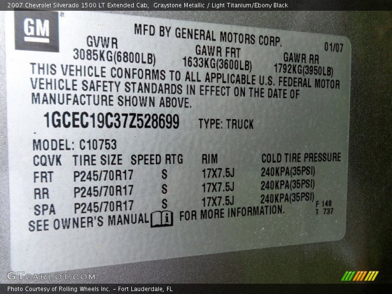 Graystone Metallic / Light Titanium/Ebony Black 2007 Chevrolet Silverado 1500 LT Extended Cab