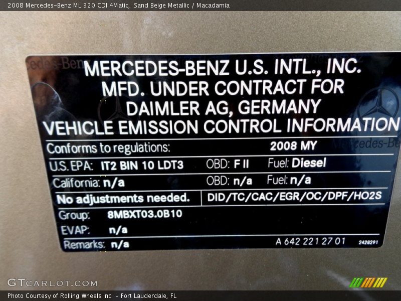 Sand Beige Metallic / Macadamia 2008 Mercedes-Benz ML 320 CDI 4Matic
