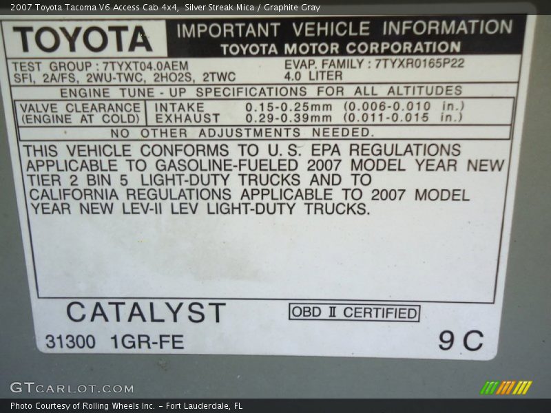 Silver Streak Mica / Graphite Gray 2007 Toyota Tacoma V6 Access Cab 4x4