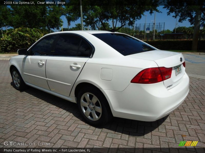 Clear White / Beige 2009 Kia Optima LX
