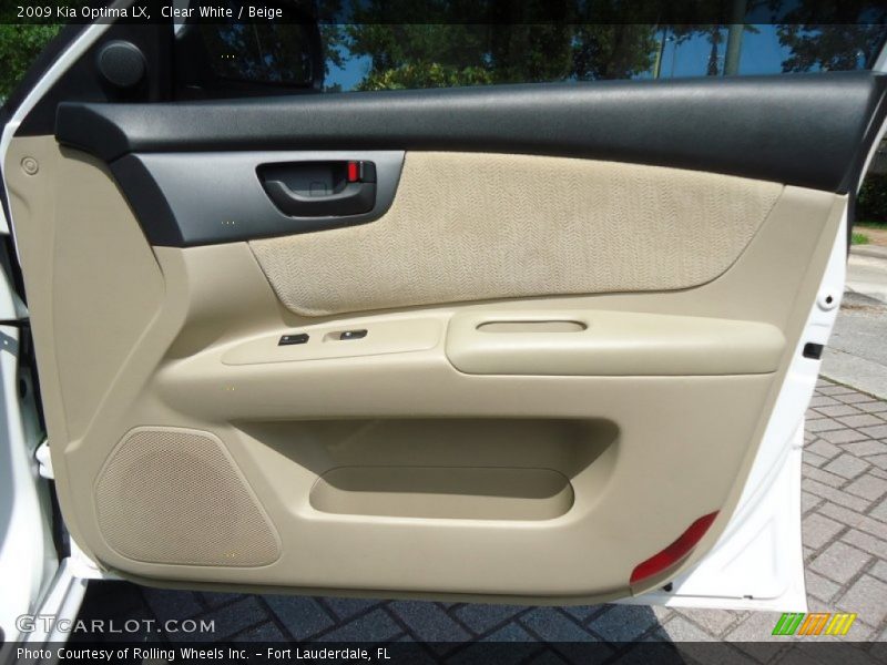 Clear White / Beige 2009 Kia Optima LX