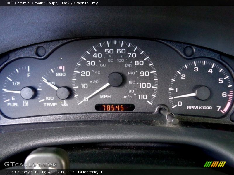 Black / Graphite Gray 2003 Chevrolet Cavalier Coupe