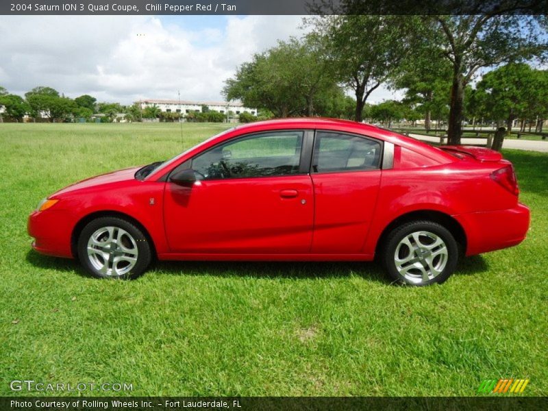 Chili Pepper Red / Tan 2004 Saturn ION 3 Quad Coupe