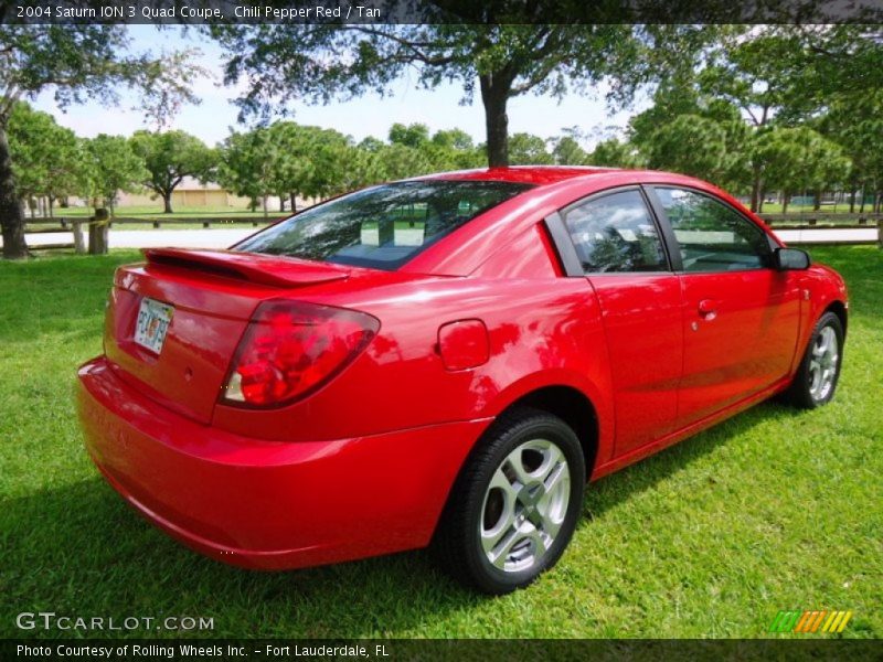 Chili Pepper Red / Tan 2004 Saturn ION 3 Quad Coupe