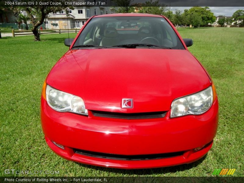 Chili Pepper Red / Tan 2004 Saturn ION 3 Quad Coupe