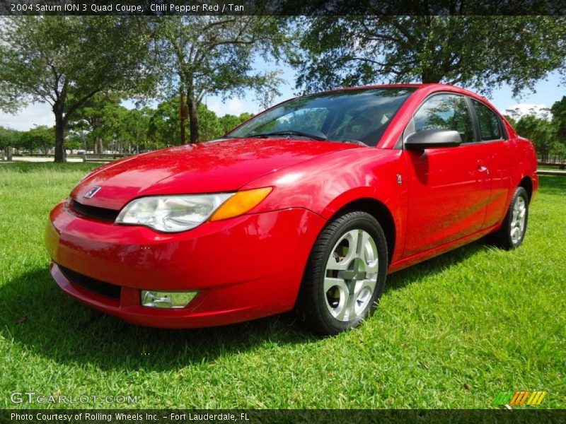 Chili Pepper Red / Tan 2004 Saturn ION 3 Quad Coupe