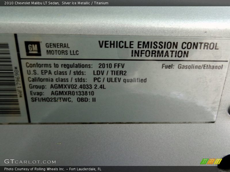 Silver Ice Metallic / Titanium 2010 Chevrolet Malibu LT Sedan