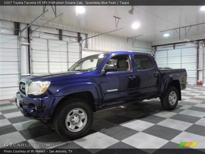 Speedway Blue Pearl / Taupe 2007 Toyota Tacoma V6 SR5 PreRunner Double Cab