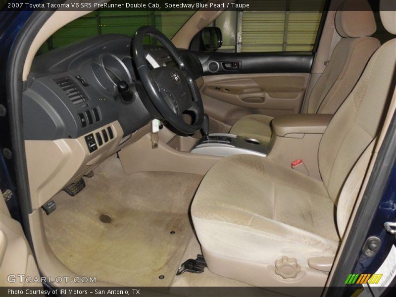 Speedway Blue Pearl / Taupe 2007 Toyota Tacoma V6 SR5 PreRunner Double Cab