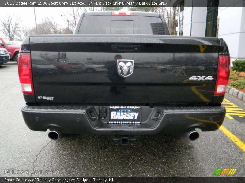 Brilliant Black Crystal Pearl / Dark Slate Gray 2011 Dodge Ram 1500 Sport Crew Cab 4x4