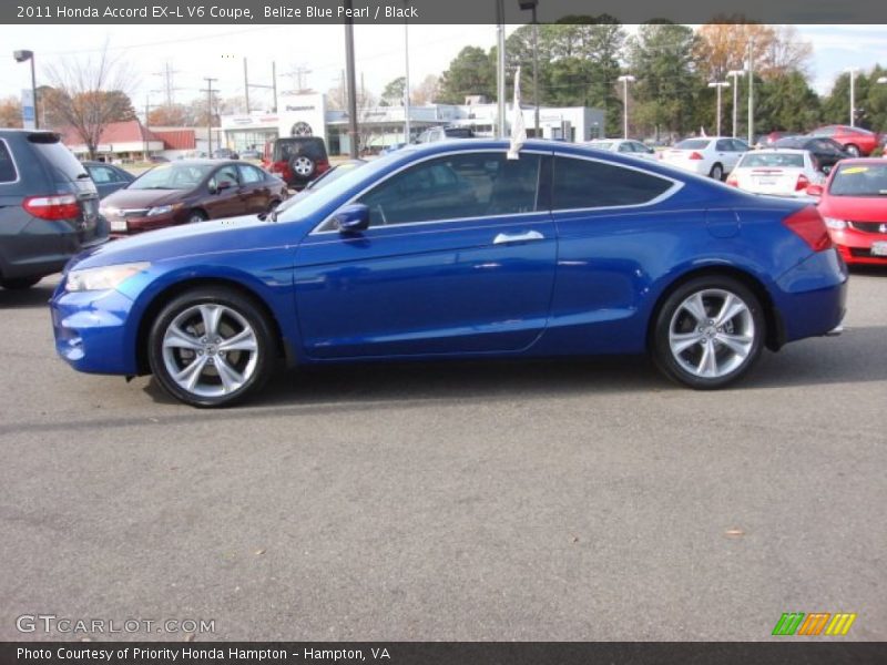 Belize Blue Pearl / Black 2011 Honda Accord EX-L V6 Coupe