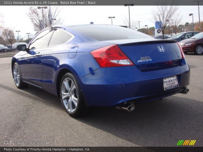 Belize Blue Pearl / Black 2011 Honda Accord EX-L V6 Coupe