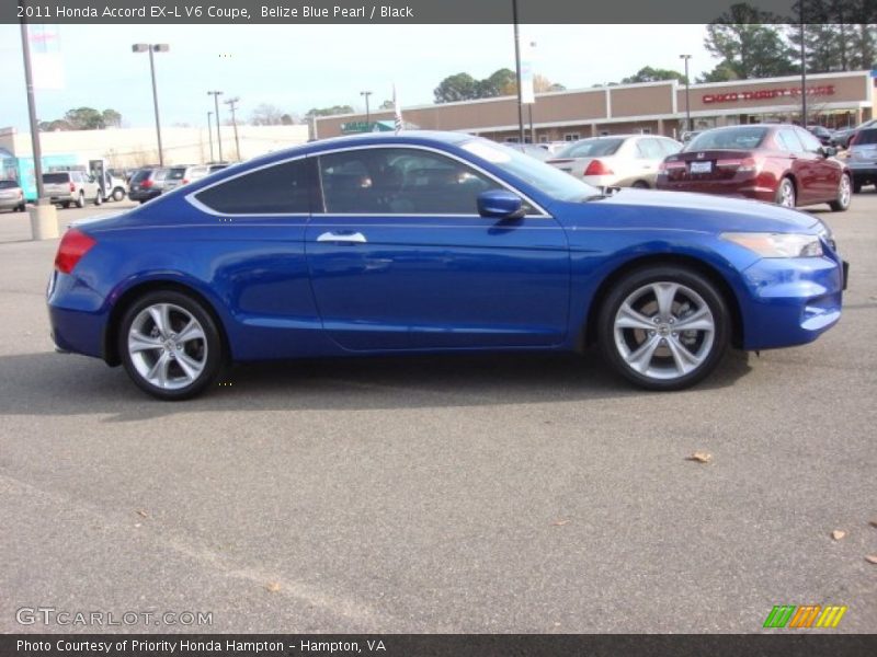 Belize Blue Pearl / Black 2011 Honda Accord EX-L V6 Coupe