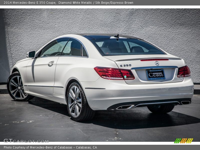 Diamond White Metallic / Silk Beige/Espresso Brown 2014 Mercedes-Benz E 350 Coupe