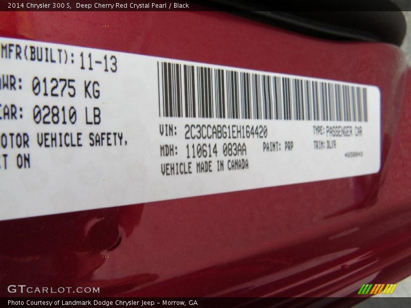 Deep Cherry Red Crystal Pearl / Black 2014 Chrysler 300 S