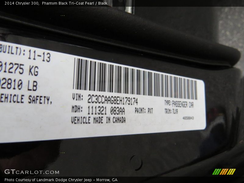 2014 300  Phantom Black Tri-Coat Pearl Color Code PXT